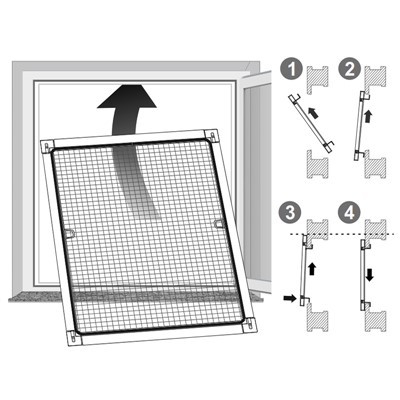 Hyönteisten näytön kehys, jossa on liikkuvat kulmakoukut